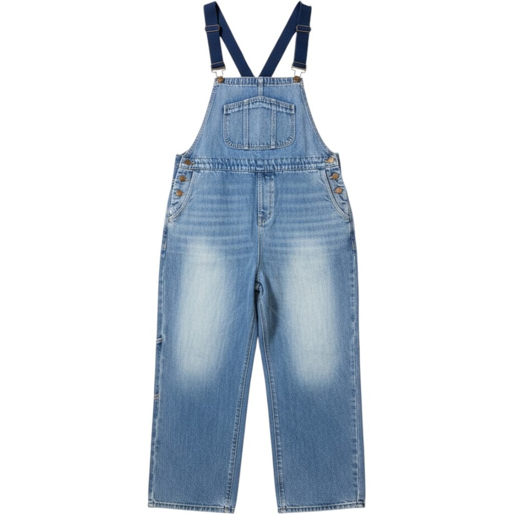Cider Womens 2XL Light Wash Denim Wide Leg Carpenter Overalls Blue New With Tags